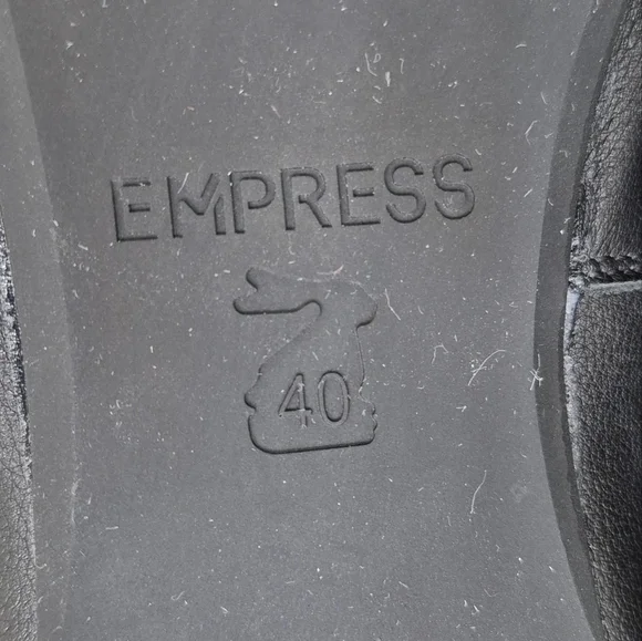 Empress ballet flats women's 40 US 9 black soft leather square toe elastic strap - Picture 9 of 11